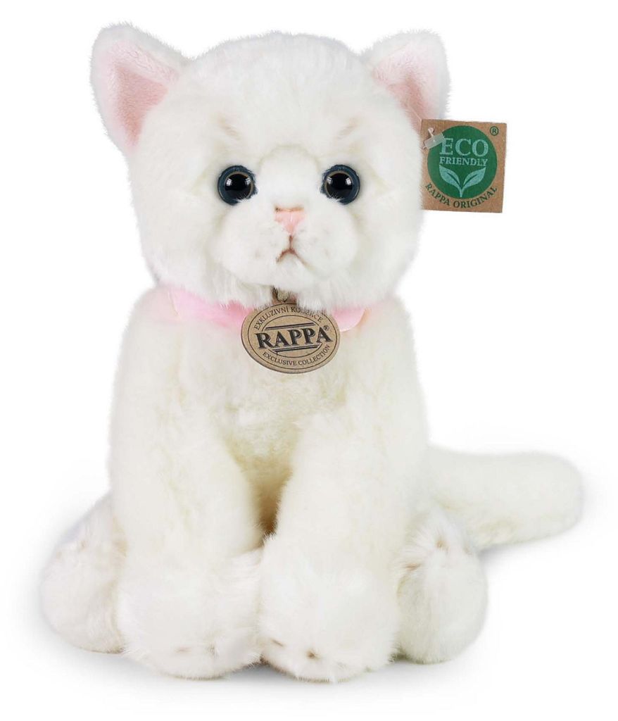 Plüsch weiße Katze 25 cm umweltfreundlich Produktbild 