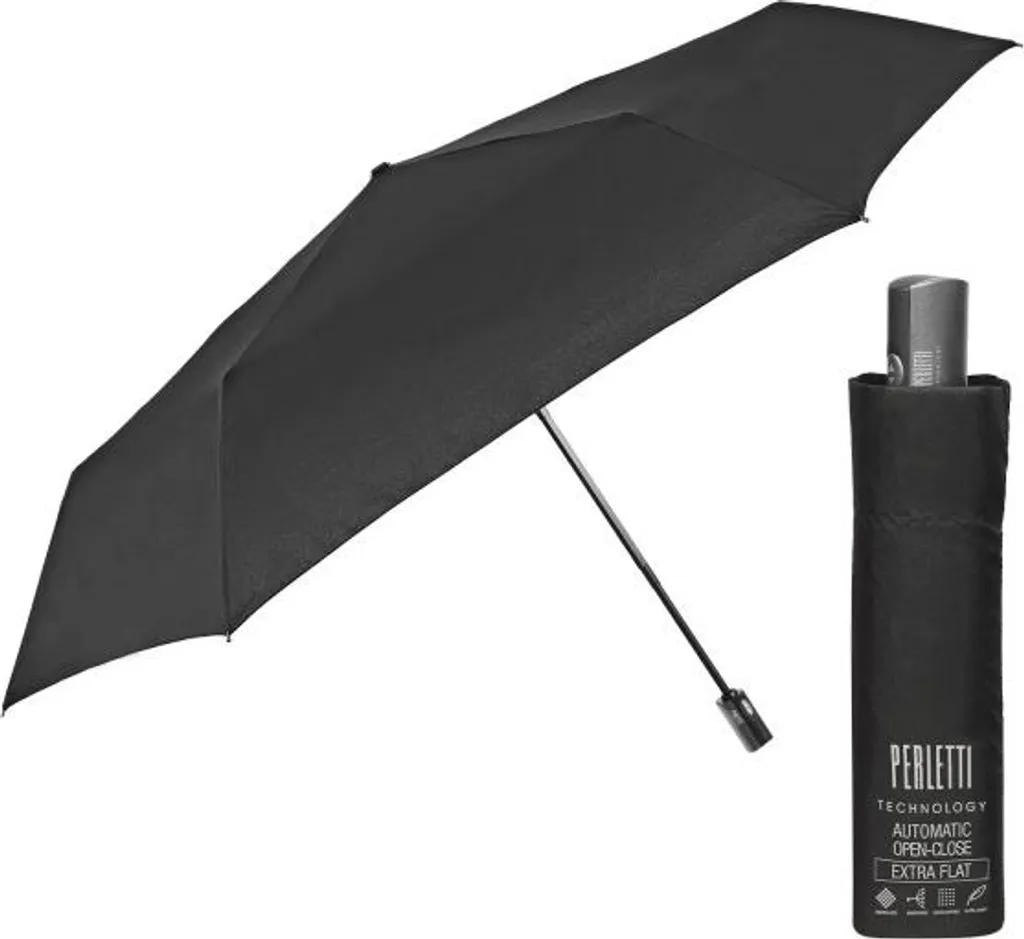 Perletti Technology 21821 Ombrello Piatto Automatico Pieghevole Antivento