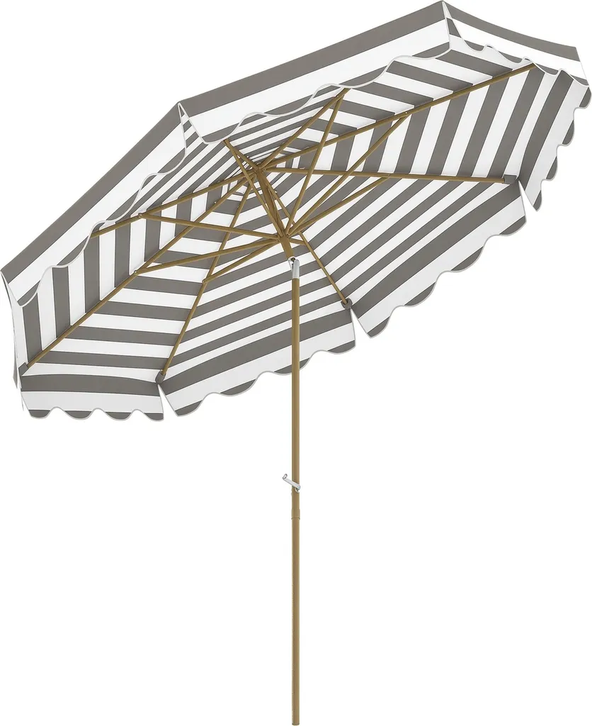 Outsunny Parasol de Jardin Octogonal Inclinable 2,7m Gris Clair Anti-UV