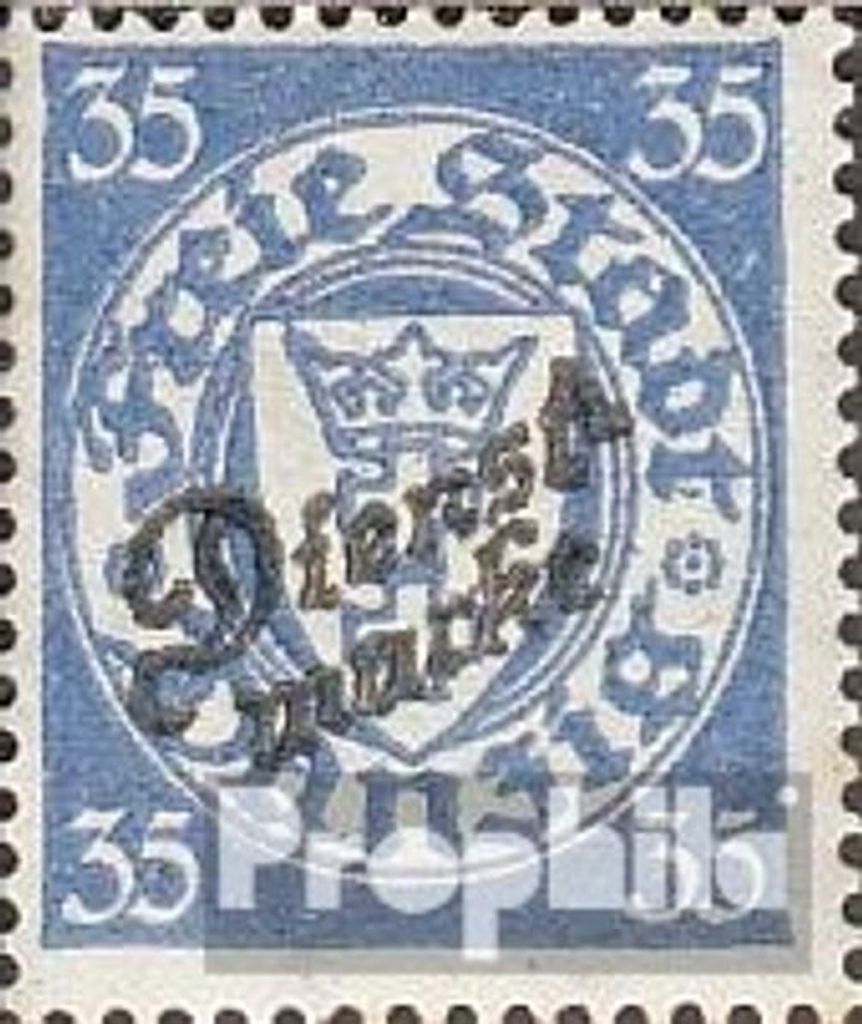 Briefmarken Danzig 1924 Mi D48 mit Falz Dienstmarke