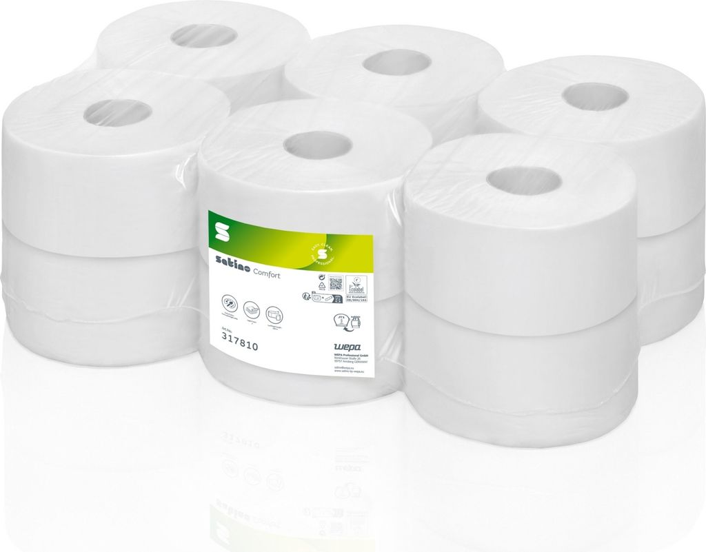 Toilettenpapier Großrolle 2lagig 720 Bl 180m Satino Comfort Recycling