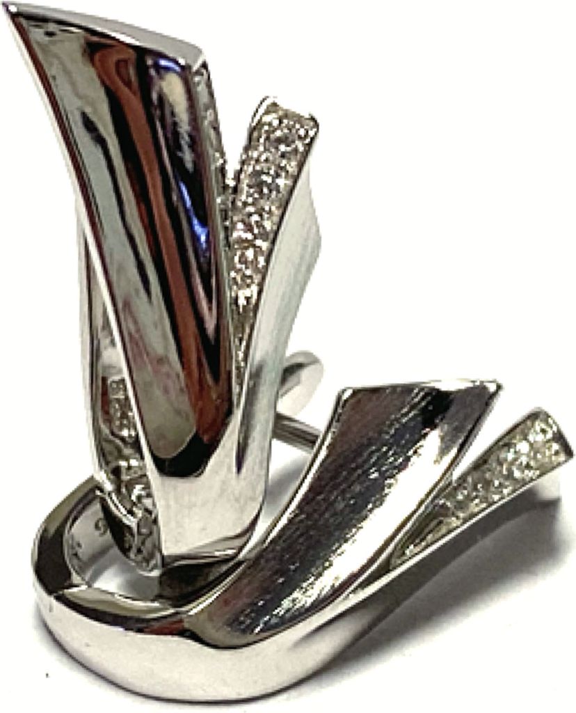 Ohrring 925/- Silber rhodiniert Zirkonia Creole Glanz Produktbild 