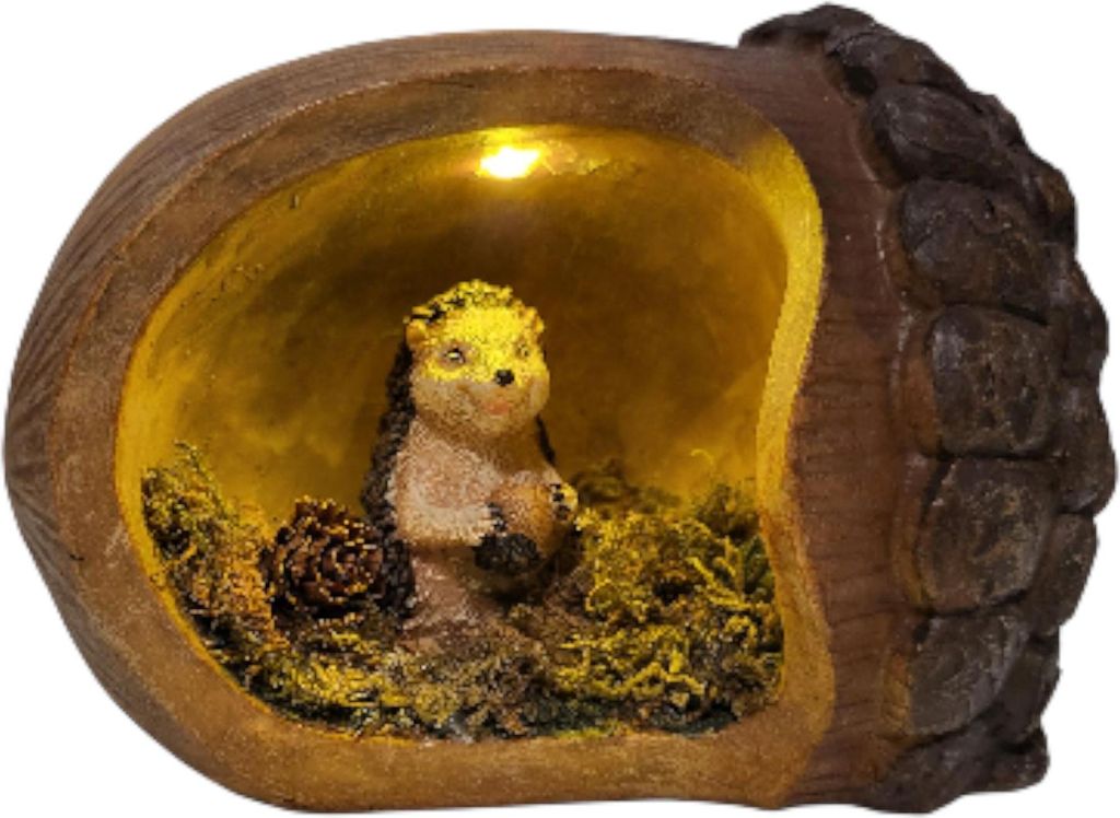LED Dekofigur Igel in Eichel