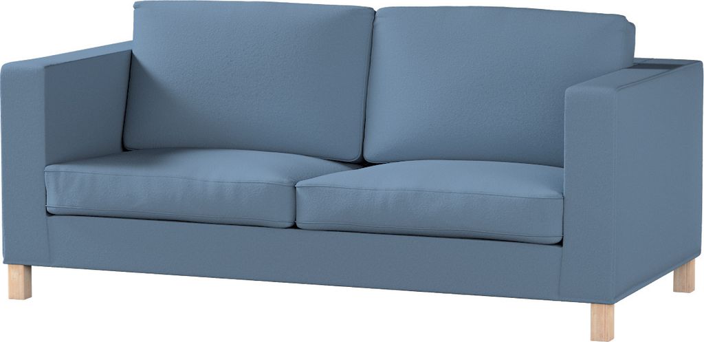 Dekoria Bezug für Karlanda Schlafsofa, kurz, blau, Bezug für Schlafsofa Karlanda kurz