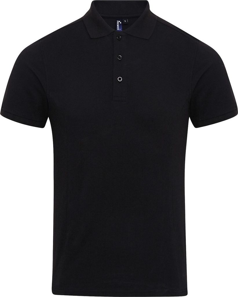Premier Herren Coolchecker Piqué-Poloshirt mit CoolPlus RW6268 (XL) (Schwarz)