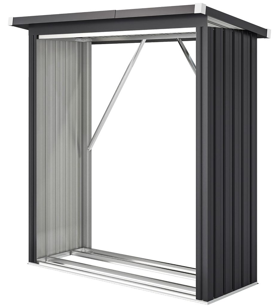 Outsunny, buitenopslag voor hout, staal, 150 x 66,5 x 150 Productafbeelding 