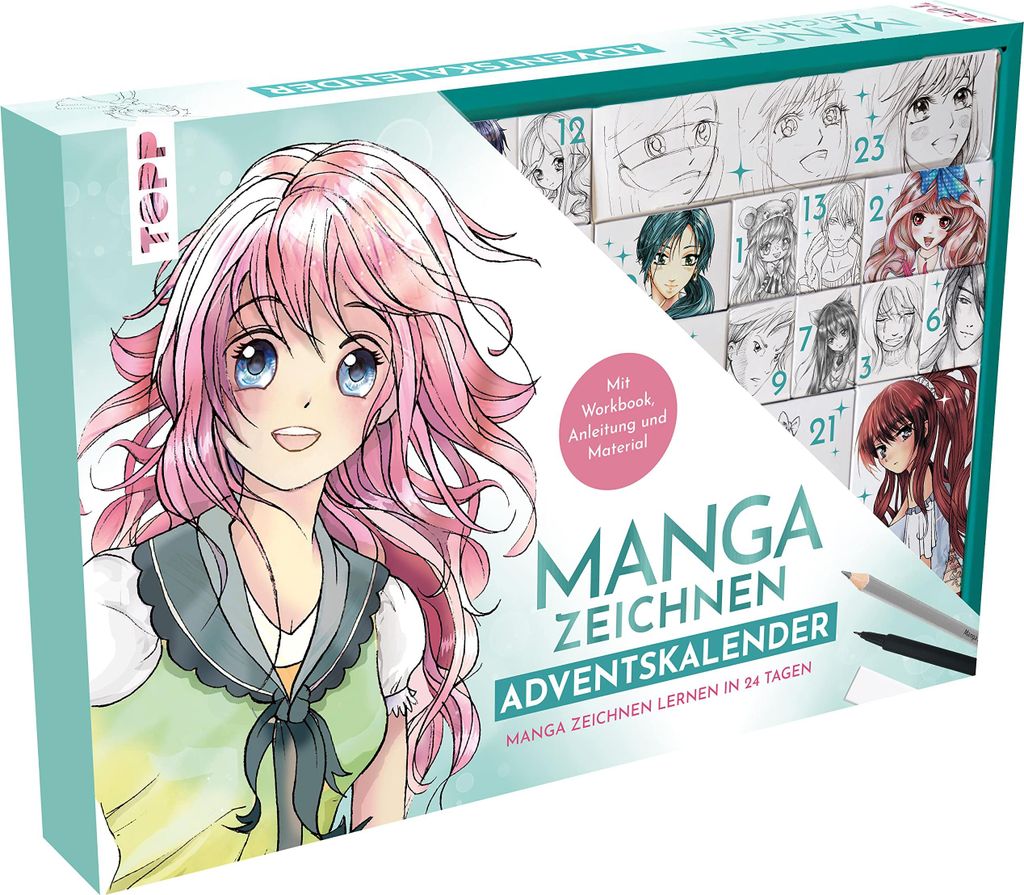 Manga zeichnen Adventskalender - Manga zeichnen lernen in Immagine del prodotto 