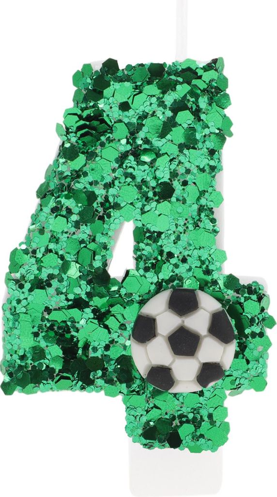 Geburtstagskerzen Nummer 4, Fußball Geburtstagskerzen, Tortenaufsatz Dekoration Kuchendekoration, Geburtstagskerzen für Geburtstagsdekoration, Grün