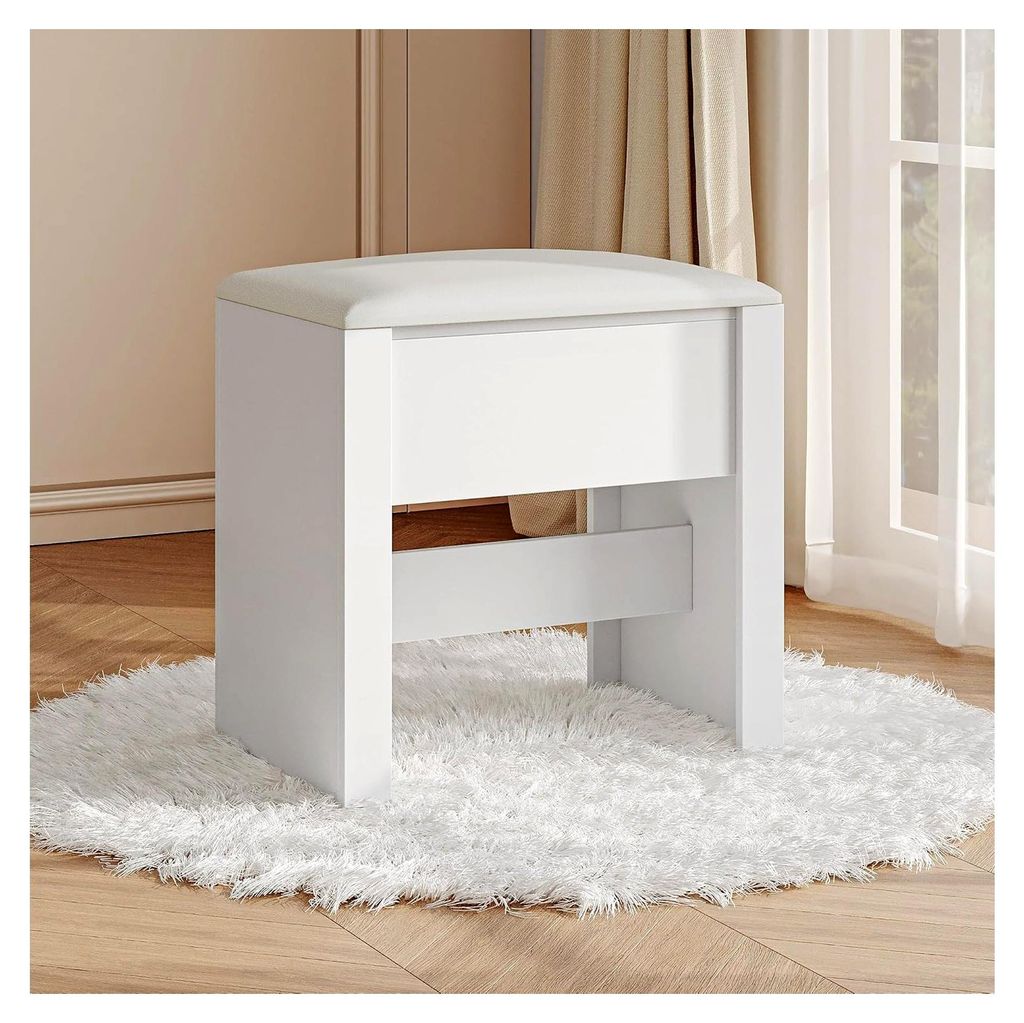 Schminktischhocker, Gepolsterter Sitzhocker mit Rutschfesten Fußpads, Geeignet für Ankleidezimmer, Schlafzimmer, Eingangsbereich, 30 × 40 × 44 ...