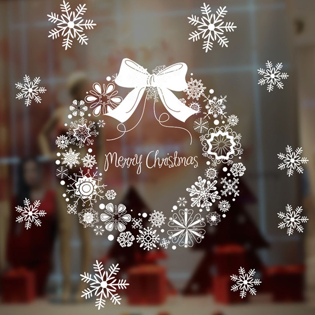 1 Set DIY schön aussehende Weihnachtsaufkleber Weihnachten Schneemann Santa Claus Muster nicht kleber statische Aufkleber Partyzubehör-H