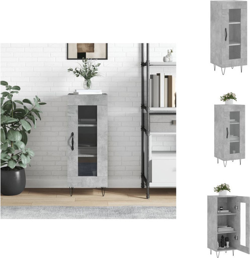 vidaXL Sideboard Betongrau 34,5x34x90 cm Holzwerkstoff - Sideboards