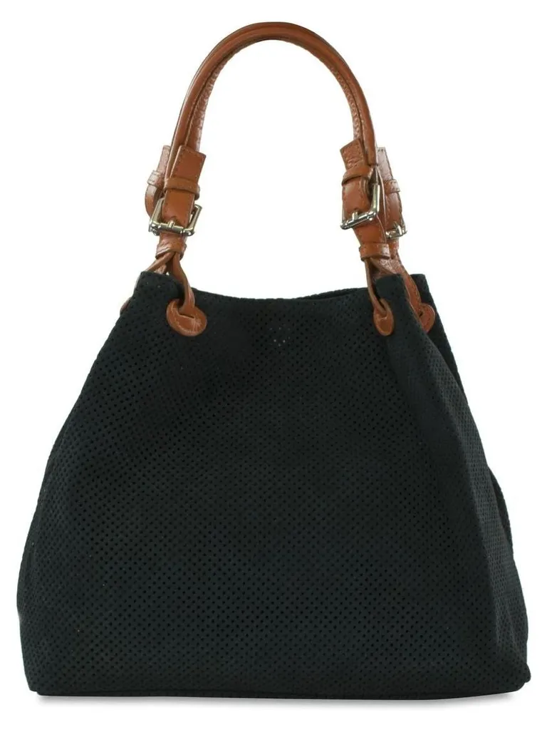 Sac à Main HERMIONE en Cuir Véritable avec Bandoulière Amovible Noir