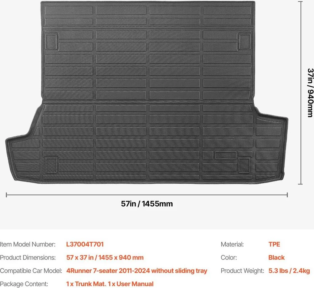 Tappetini Auto TPE Per Toyota 4Runner 2003-2009, Set 4 Pezzi Anteriori E Posteriori, Antiscivolo, Facili Da Pulire, Universali