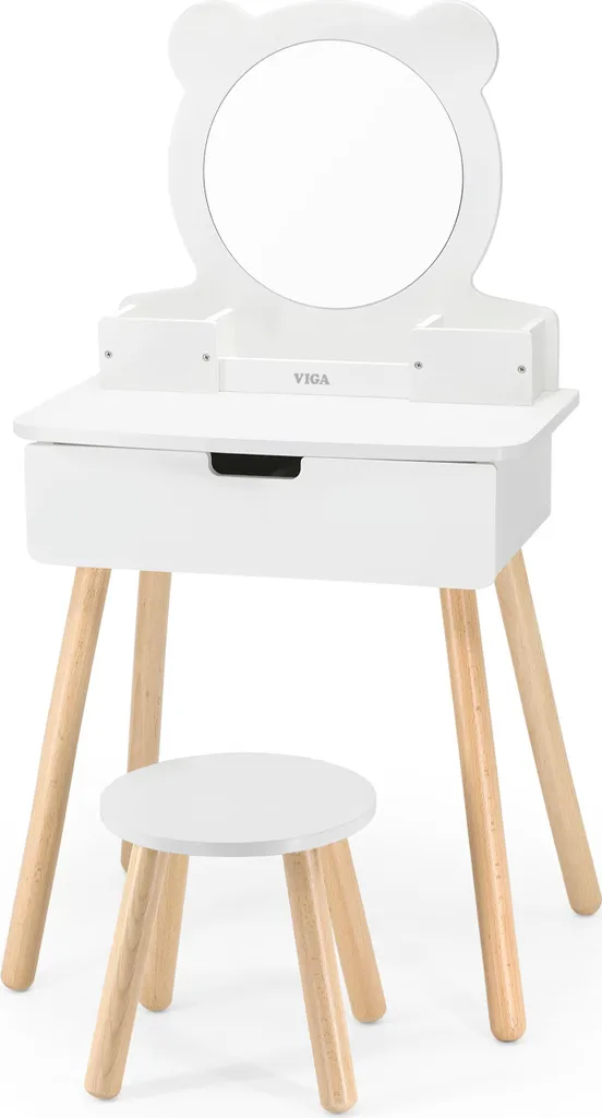 Coiffeuse en bois pour chambre adulte avec tabouret - Coin Beauté Idéal