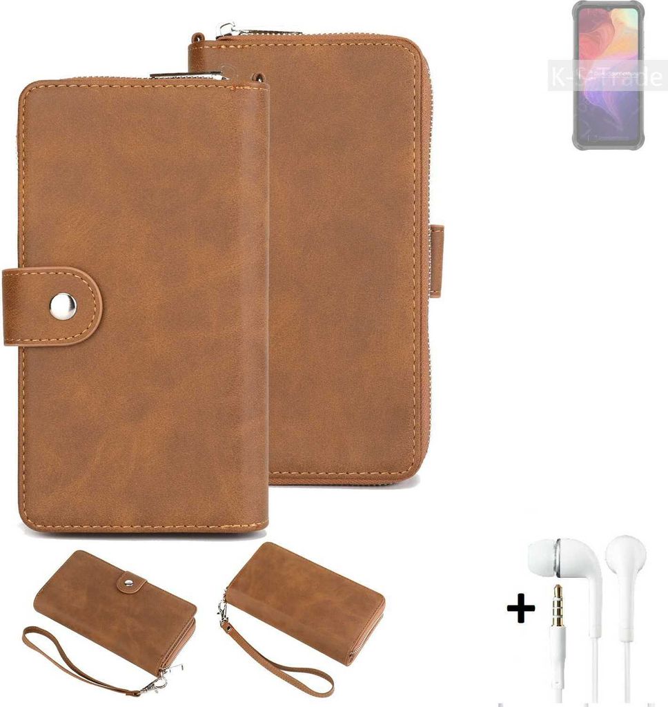 K-S-Trade 2in1 Handyhülle kompatibel mit Ulefone Power Armor 14 Pro + Kopfhörer Schutzhülle & Portemonnee Schutzhülle Tasche Handytasche Case Etui
