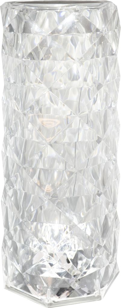 LED Tischleuchte, CCT, Touchdimmer, Kristall klar, H 21 cm