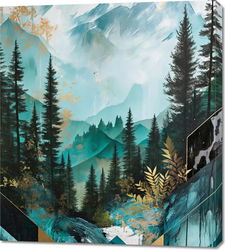 Quadro Moderno 90x100 cm Paesaggi Intrecciati - Design d'Interni Luxury
