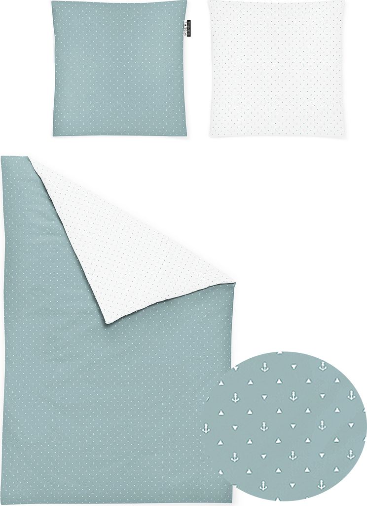 Irisette Mako-Satin Bettwäsche-Garnitur Jessica 8256 jade 2 155 x 220 cm