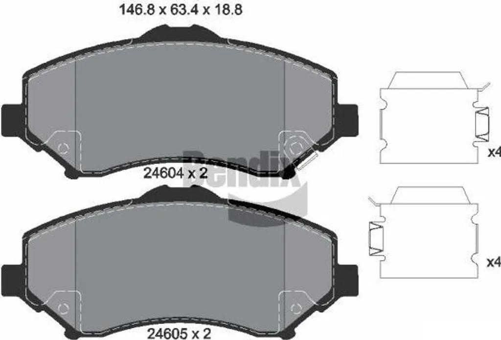 Plaquettes de frein OE 068093323AB BENDIX : Performance et Longévité