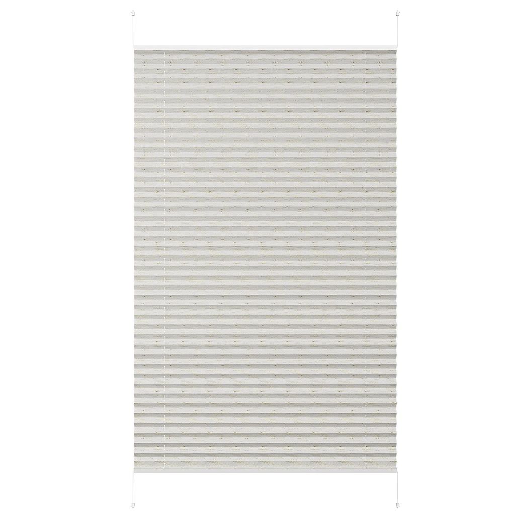 Plissee Klemmfix ohne Bohren 80x130cm Leinen Sichtschutz Blickdicht Sonnenschutzrollo Lichtschutz Faltrollo Jalousie Rollos für Fenster und Tür