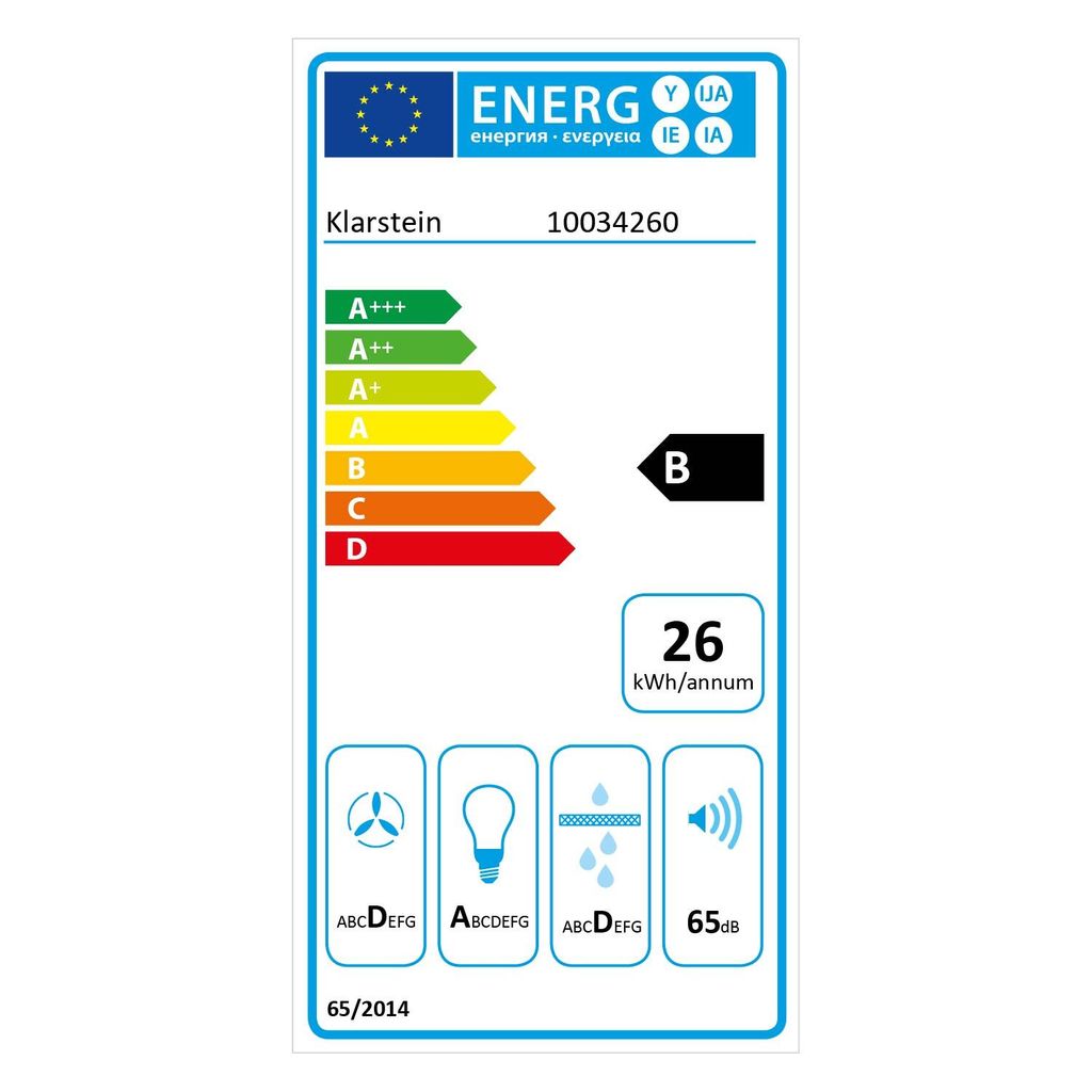 Klarstein Sofia 90 digestor, šikmý, 90 cm, EEK B, 300 m³/h, Obrázok produktu 10