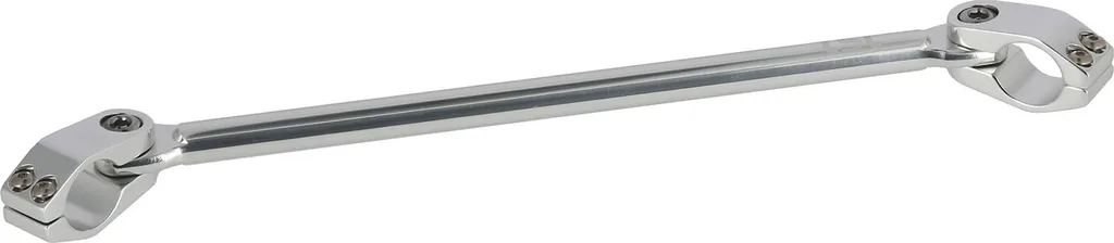 Barre transversale de guidon en aluminium poli avec pinces Ø 22mm