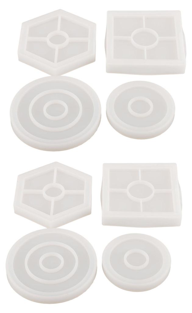 8-teiliges Silikon-Untersetzer-Formen-Set aus Silikon-Epoxidharz zum Selbermachen, Gießen von Untersetzern, Basteln, Tassenmatten