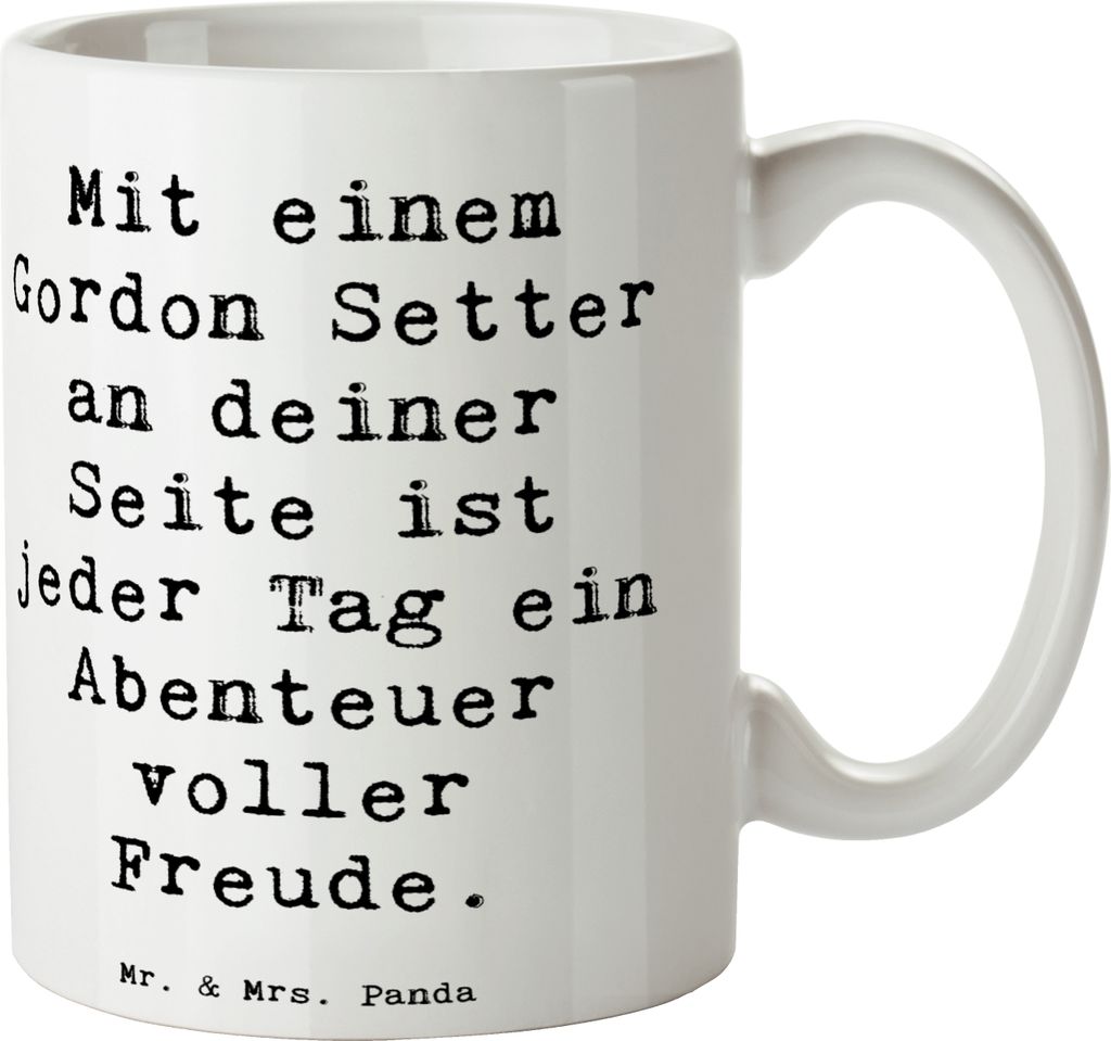 Mr. & Mrs. Panda Tasse Spruch Gordon Setter Freude - Weiß - Produktbild 