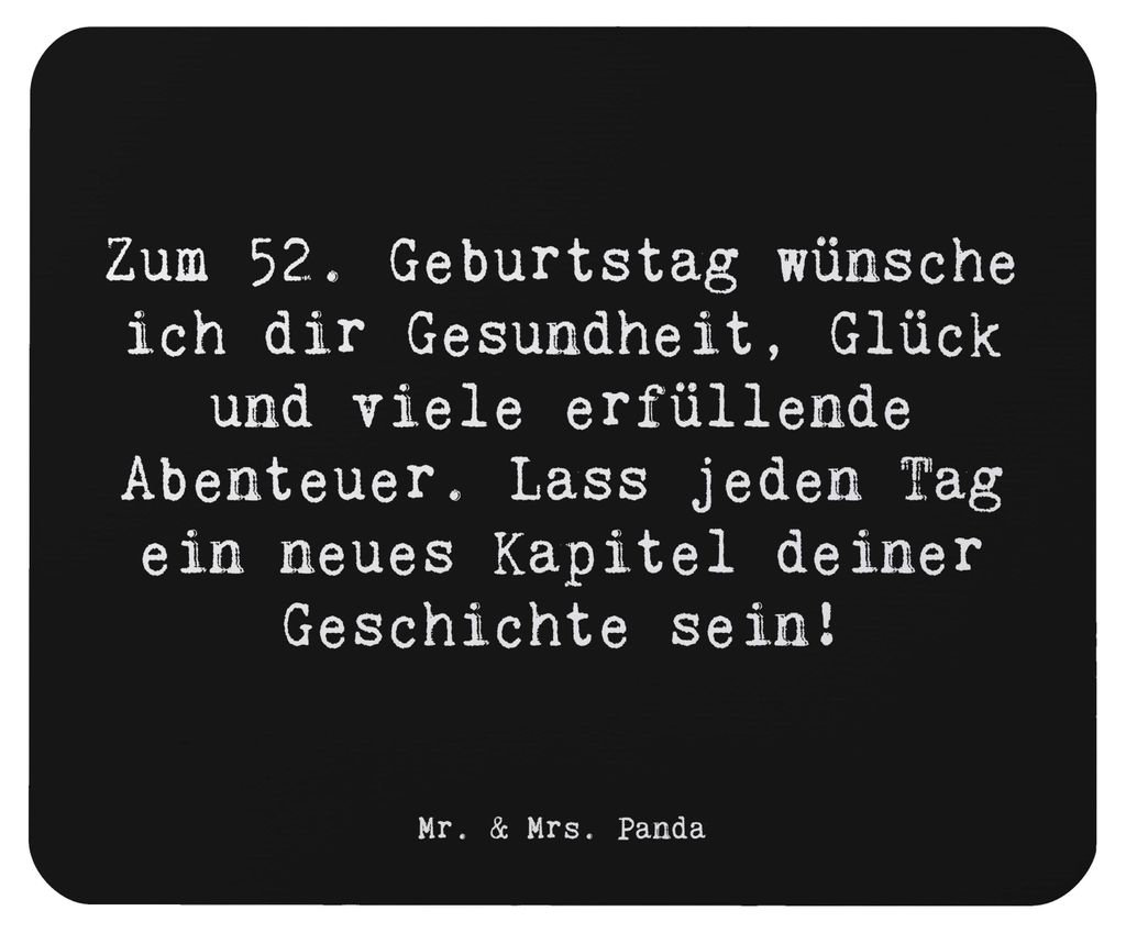 Mr. & Mrs. Panda Mouse Pad Spruch 52. Geburtstag - Schwarz - Geschenk, Lebensfreude, besondere Momente, wunderbare, Alter, laptop mauspad, Freunde,...