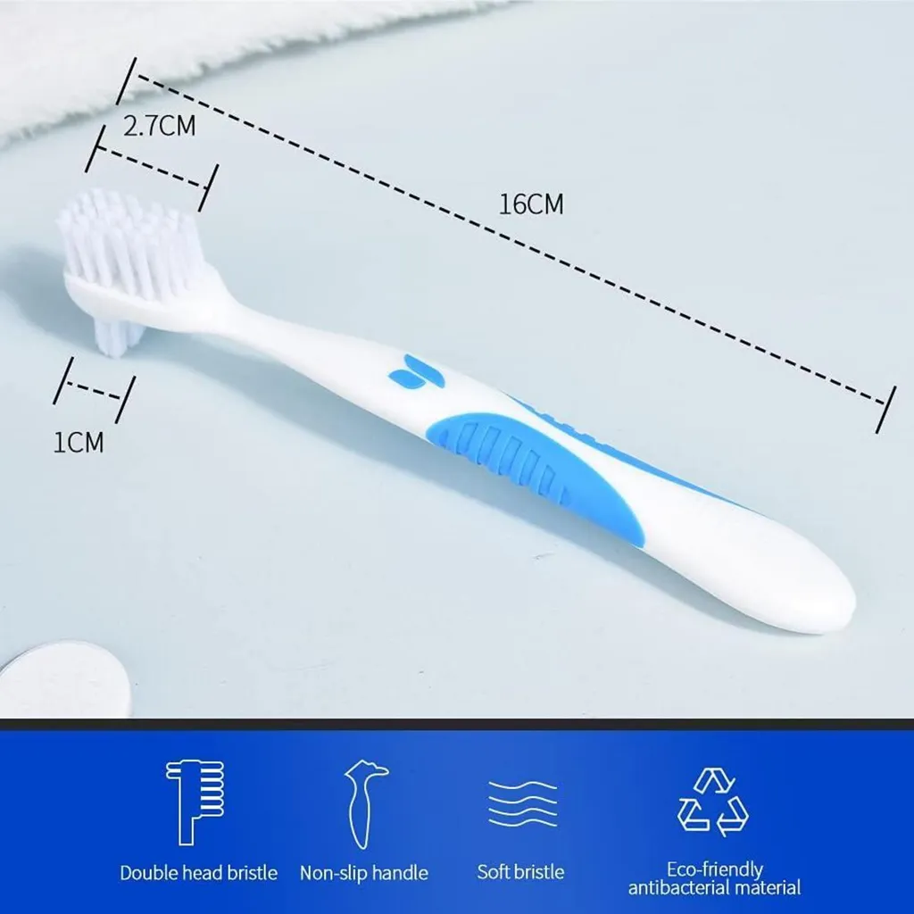Brosses à Dentier Professionnelles avec Tête Double Face - Pack de 2 - 2