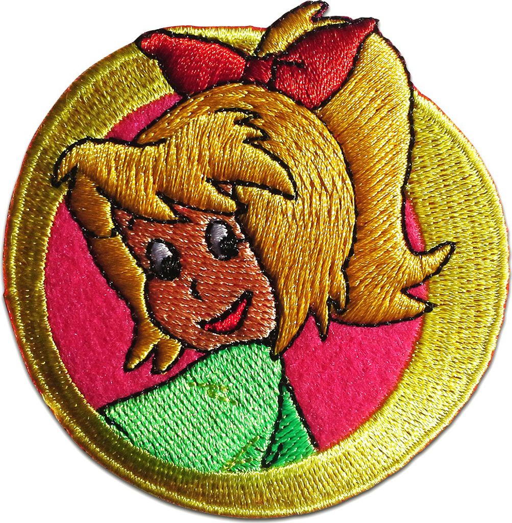 Bibi Blocksberg Kopf Comic Kinder - Aufnäher, Bügelbild, Aufbügler, Applikationen, Patches, Flicken, Zum Aufbügeln, Größe: 6,7 x 6,5 cm