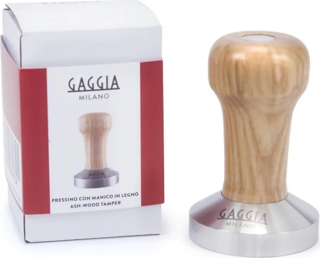 Tasseur de café Gaggia 58mm en bois de frêne et acier pour porte-filtre