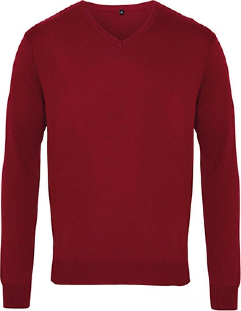 Premier Workwear PR694 | Herren V-Neck Knitted Sweater / Standard 100 - Farbe: Burgundy - Größe: XS