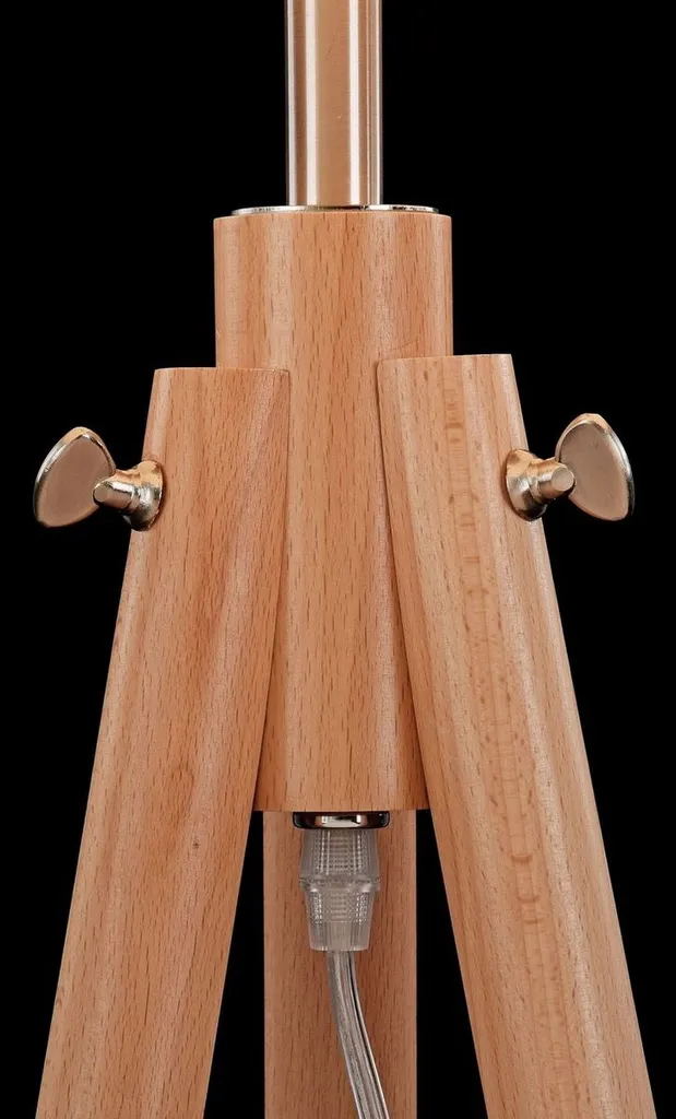Lampadaire Design 161 cm Marron et Beige en Bois de Qualité Supérieure - 4