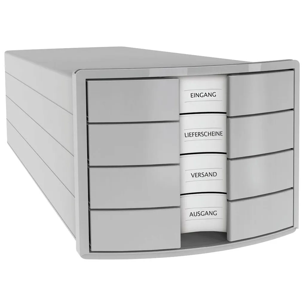 HAN 1010-X-11 Box à tiroirs IMPULS 4 compartiments gris clair de bureau - 3