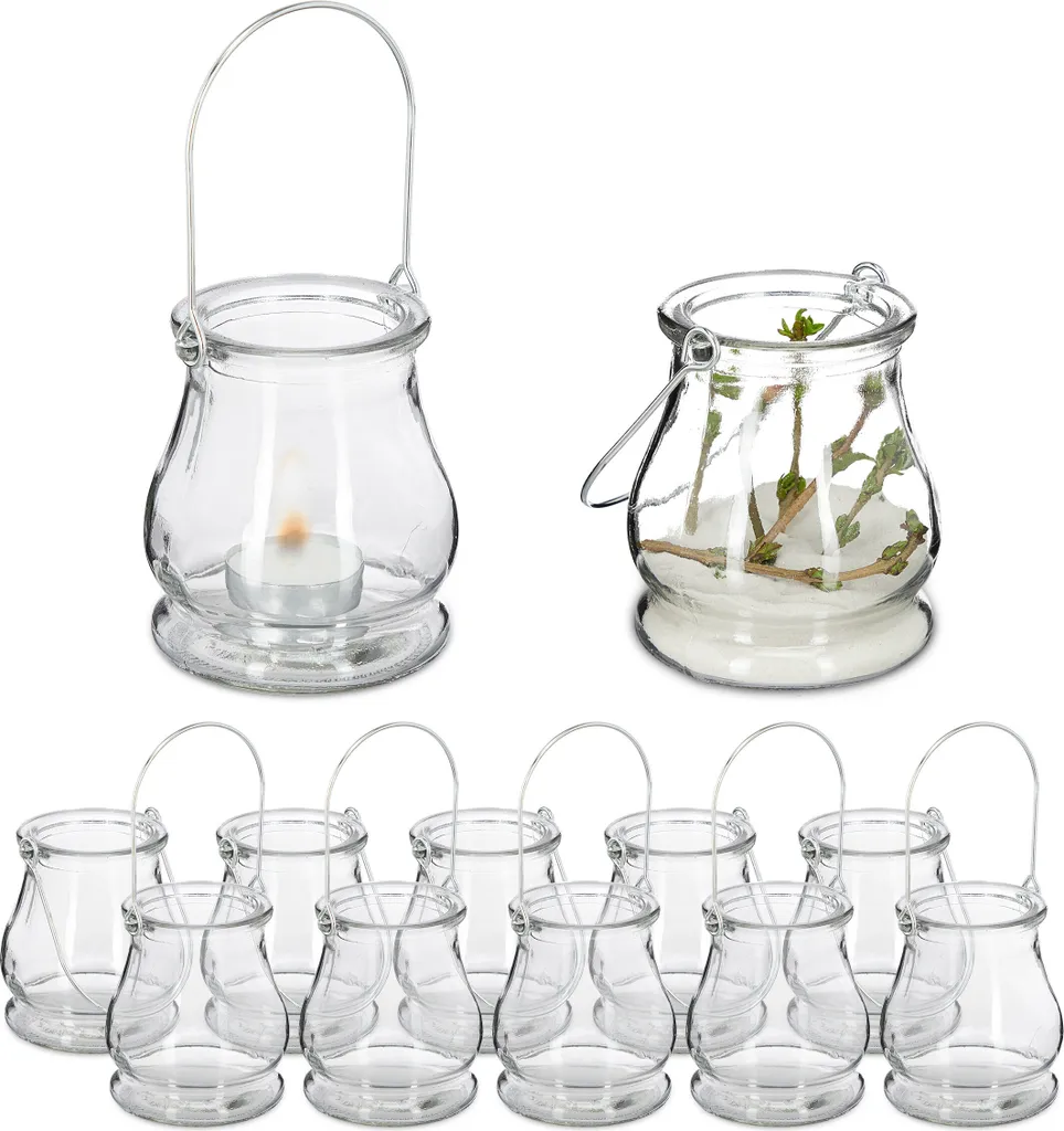 Stock 48 Lanterne Vetro Relaxdays Allestimento Ristorazione e Hotel