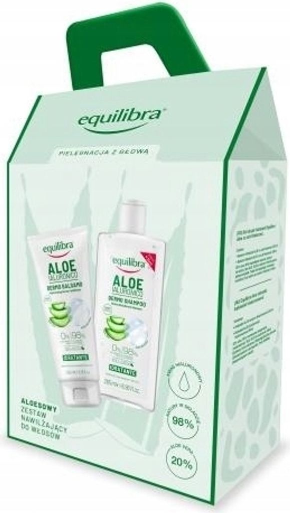 Equilibra Aloe Vera Haarpflegeset mit Hyaluronsäure - Shampoo 265 ml + Conditioner 200 ml