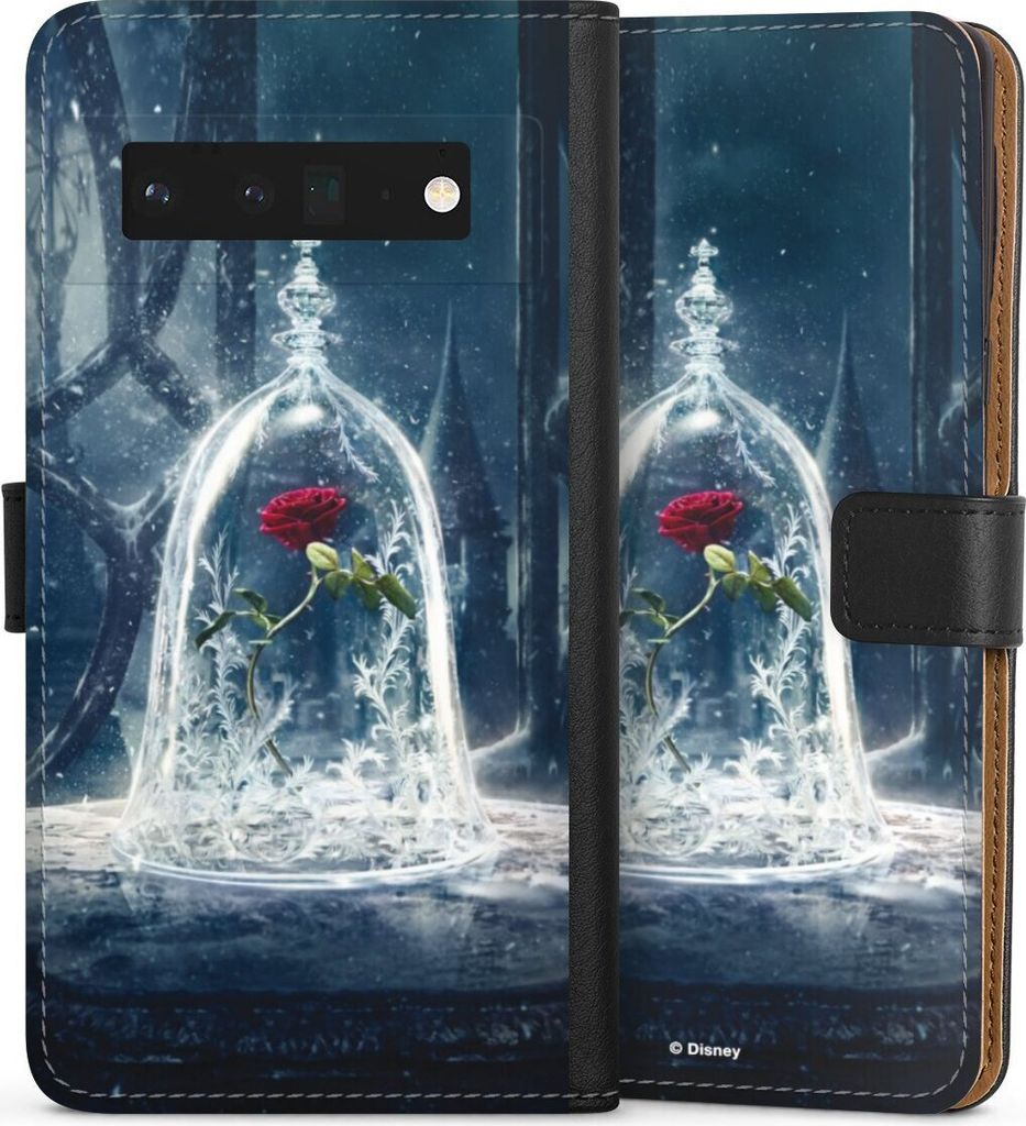 DeinDesign Klapphülle für Google Pixel 6 Pro Handytasche Lederhülle Tasche Die Schöne und das Biest Disney Princess Rose