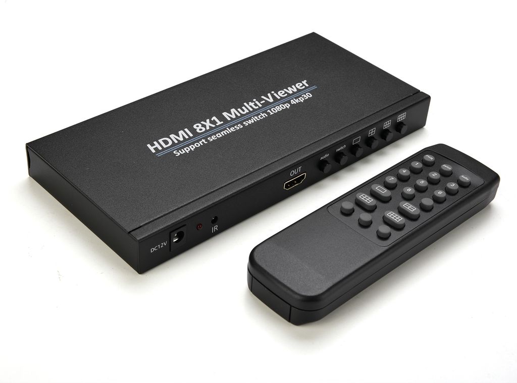 8x1 HDMI 4K Quad Multi-Viewer-Bildschirmteiler 8 Bildschirmteiler mit nahtloser Umschaltung