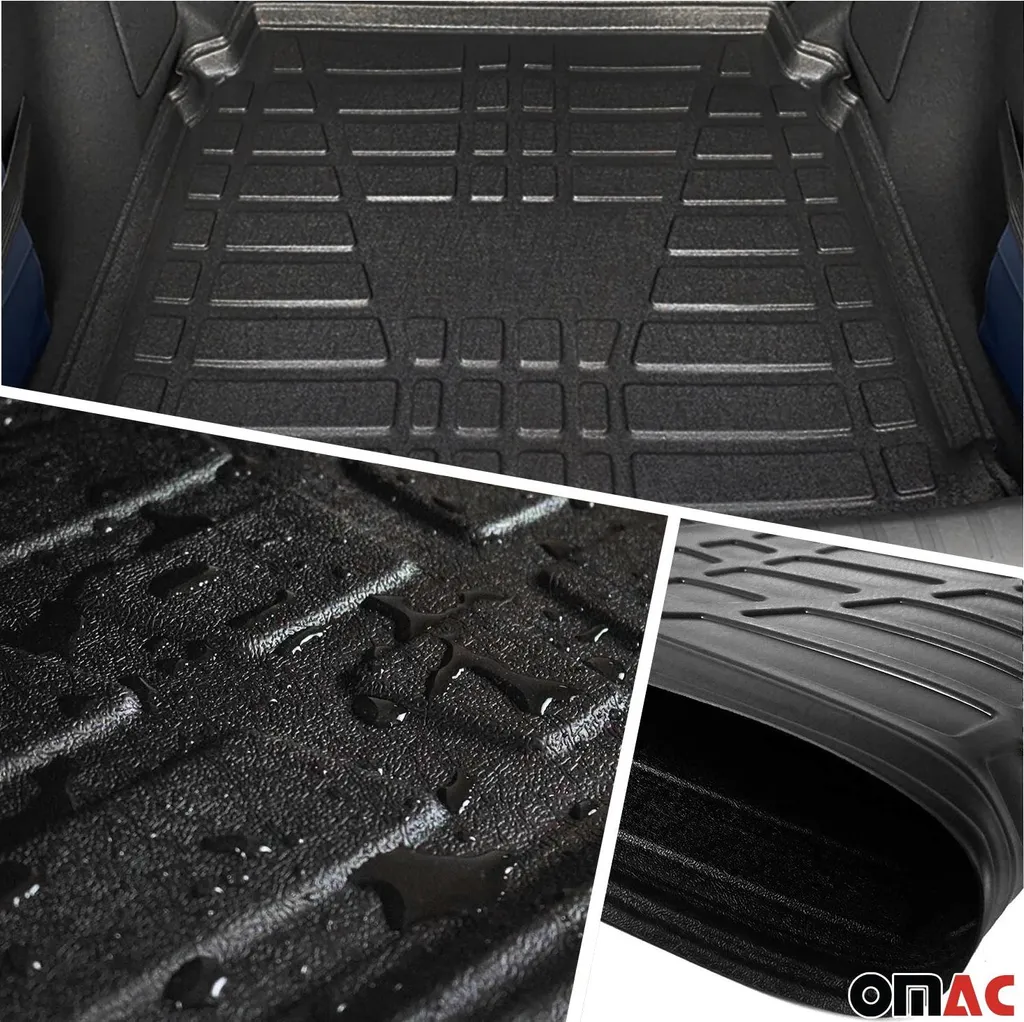 Set di tappetini e rivestimenti per il bagagliaio per Dacia Sandero 2012-2024 in gomma nera 5x - 3