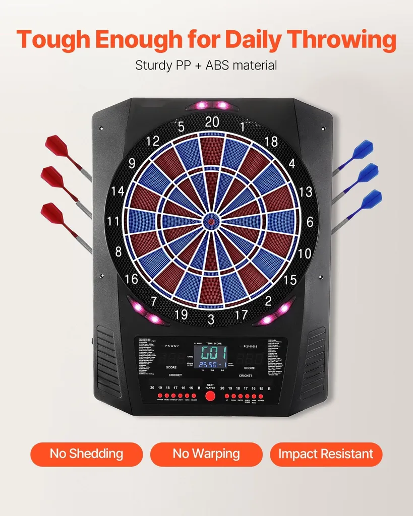 Jeu de fléchettes électronique 474 variantes et mode Cricket LED