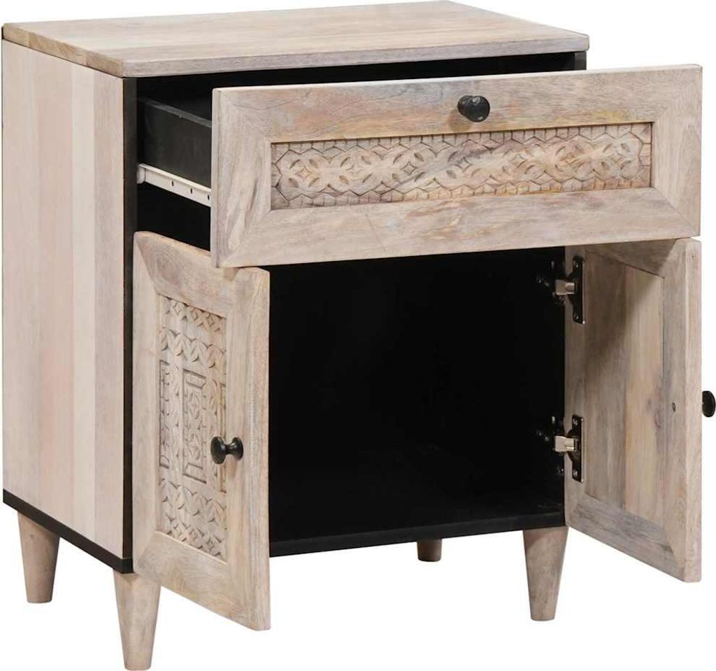 vidaXL Nachttisch Weiß 50 x 33 x 60 cm Holzwerkstoff Produktbild 