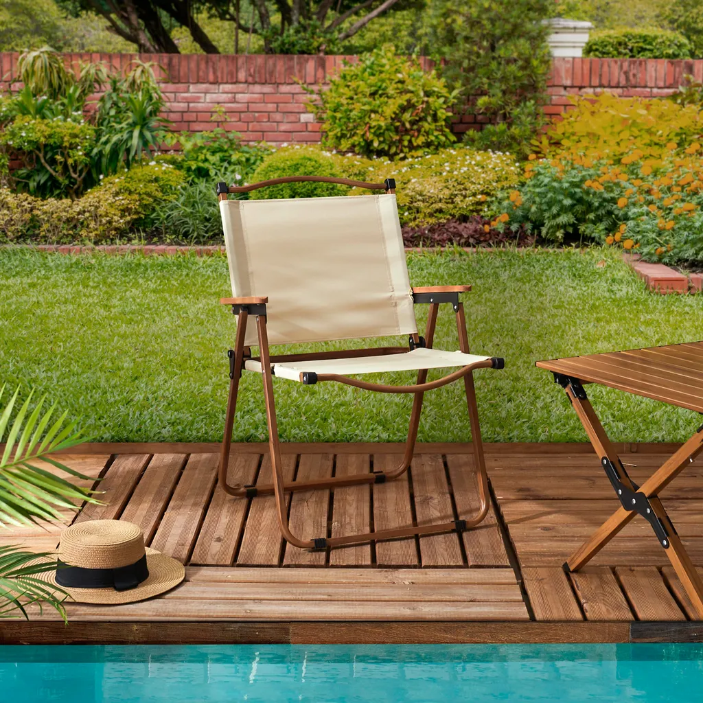 Chaise Camping Mariposa Beige Légère - Fini le Mal de Dos en Plein Air