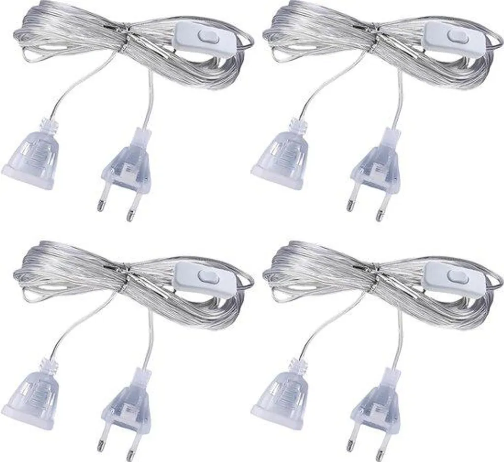 Prolongateur plat transparent 5 mètres avec interrupteur de sécurité