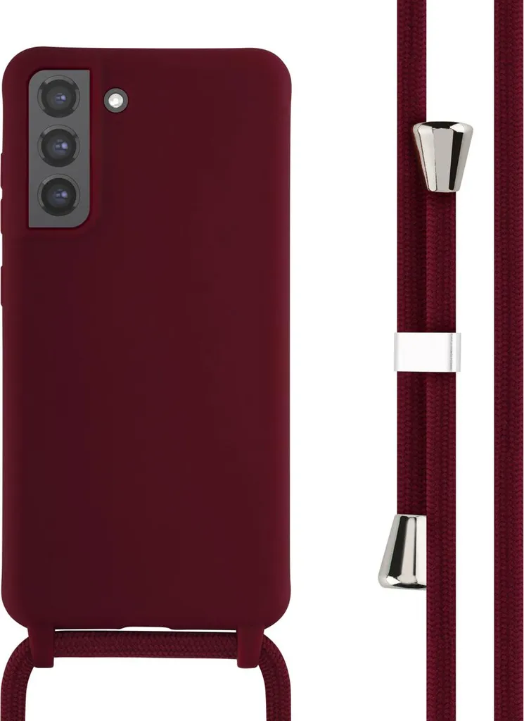 Custodia Samsung S21 FE con Cinturino iMoshion - Silicone Rosso Scuro