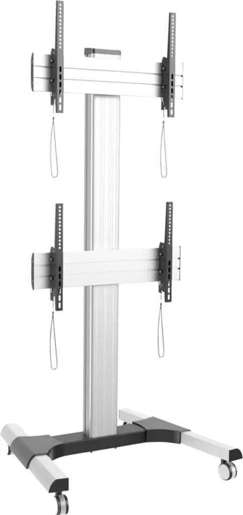 Support TV mobile double écran SpeaKa chariot à roulettes robuste