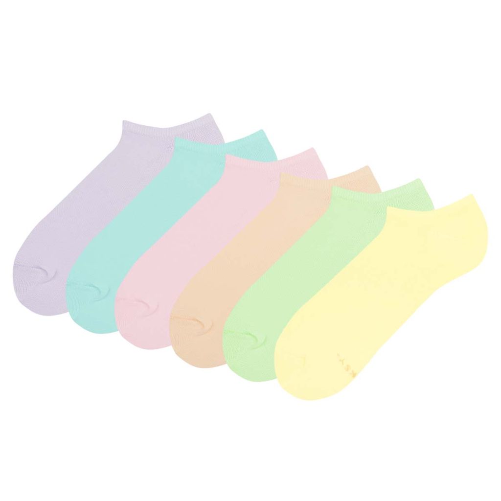 LIFKOME 4 Paar Damen Kurzsocken - Baumwolle Atmungsaktiv Sneaker Socken Weiß Grün Muster