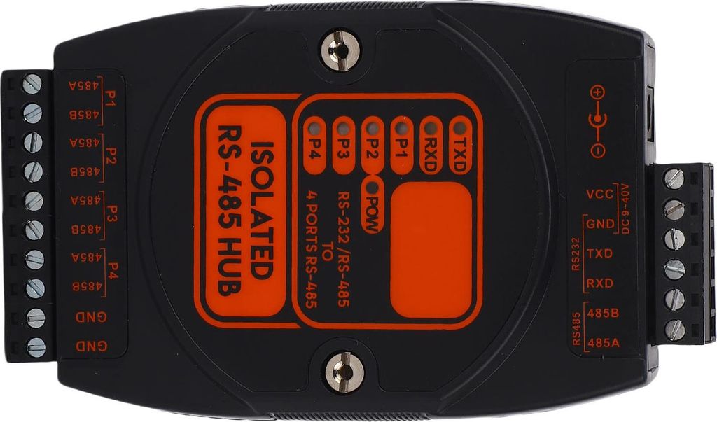 Isolierter Nabenadapter 1-Wege 232 485 auf 4-Wege 485, Industriequalität, verhindert Blitzschläge für 35-mm-Führungsschiene