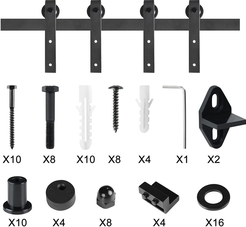 YARDIN 12FT/366cm Schiebetürbeschlag Set, Schiebetür Produktbild 3