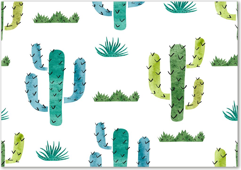 Tulup Leinwandbild - 100x70 cm - Wandkunst - Drucke auf Leinwand - Leinwanddruck - Blumen & Pflanzen - Grün - Kakteen